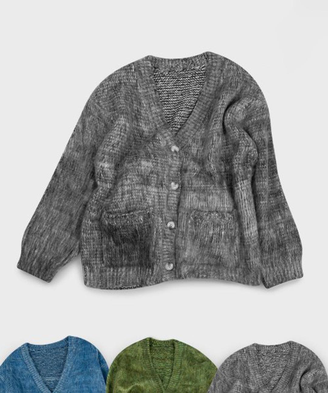 블랙모먼트(BLACK MOMENT)  울 오버핏 베이직 모헤어 소프트 니트 가디건 자켓_3 COLOR - 사이즈 & 후기 | 무신사