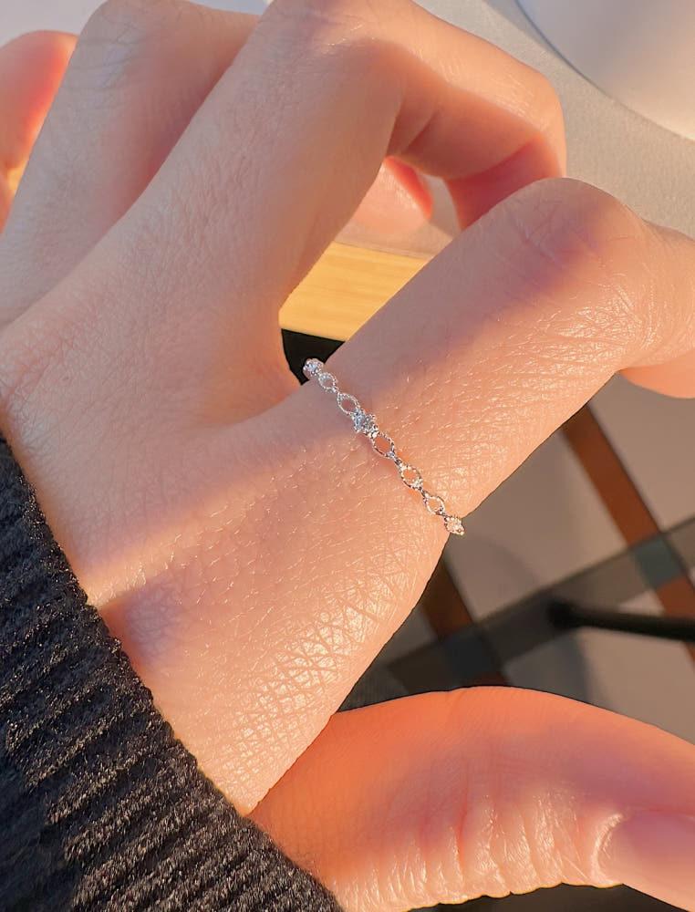 925실버 포링 레이스 큐빅 반지