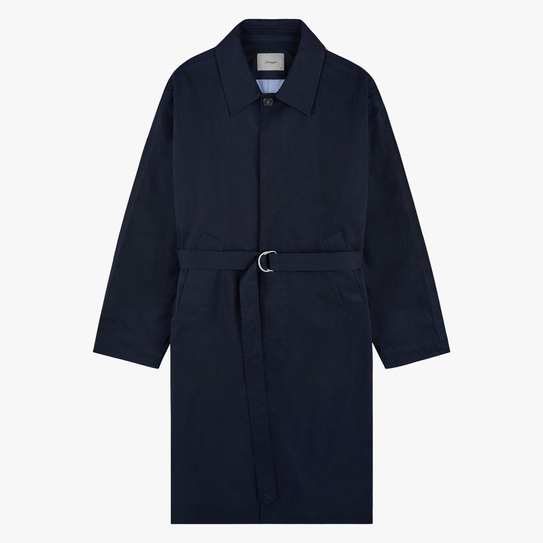 Stranger Relax Fit Belted Trench Coat (Navy)