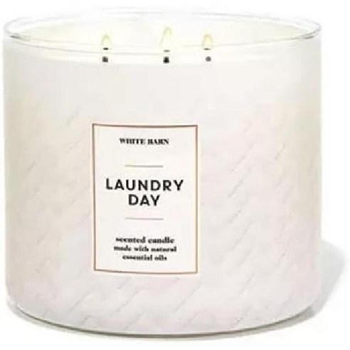 배쓰 앤 바디웍스 캔들 향초 화이트 반 런드리 데이 411g