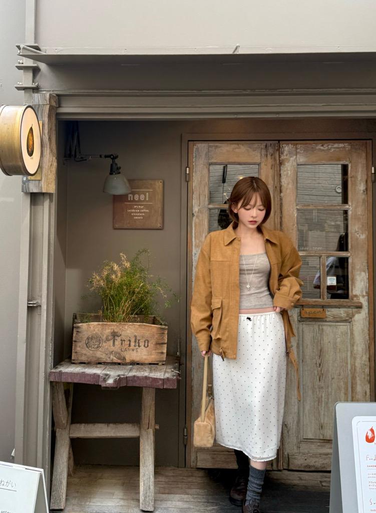 젠 리본 도트스커트