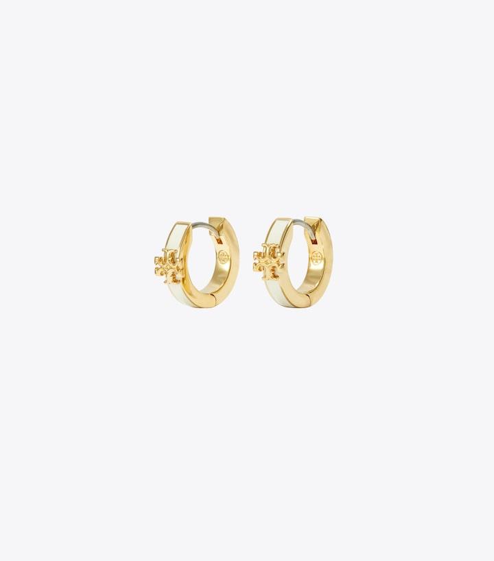 Kira Enamel Huggie Earring - Tory Gold / New Ivory