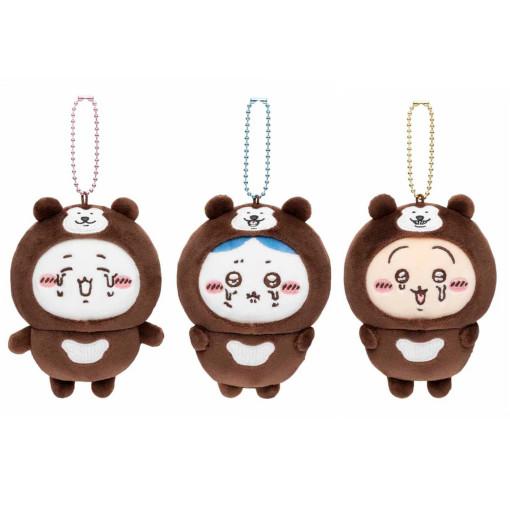 말레이곰 옷을 입은 치이카와 하치와레 우사기 마스코트 / 먼작귀 농담곰 인형 키링
