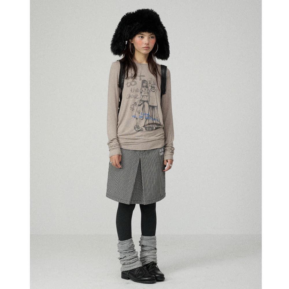 ACHIHARA 아치하라 스커트 제브라 미디 스커트