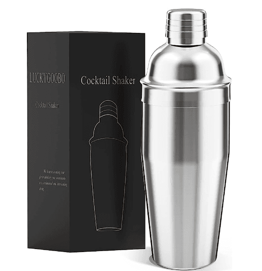 LUCKYGOOBO Cocktail Shaker,24 oz Martini Shaker ,Drink Shaker Built-in Strainer,18/8 Stainless Steel Margarita Mixer,Bartender Kit Gifts.