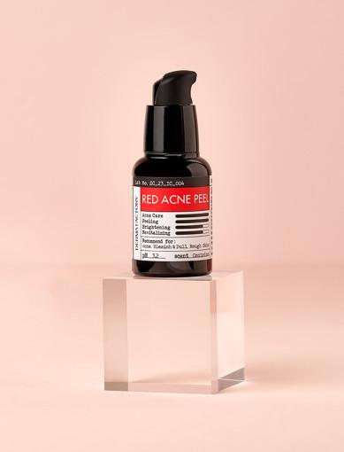[비건인증] 더마팩토리 레드 아크네 필 30ml /필링세럼 여드름기능성 각질제거 AHA  20% BHA 트러블완화 징크피씨에이 매끈피부결 필링팩 홈필링