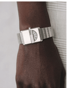 BREDA Pulse Tandem Silver and Metal Bracelet Watch, 26mm