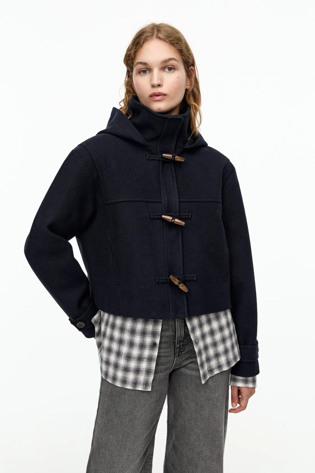 Cropped wool blend jacket
