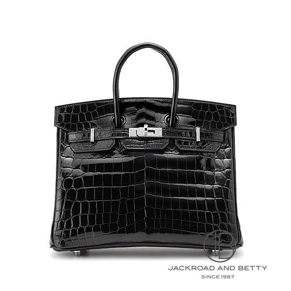 Birkin25 Niloticus crocodile skin Noir Biack