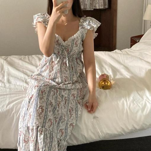 [백화점,커플] 모뜨 나시 플라워 잠옷원피스 고급스러운홈웨어 신혼잠옷선물 시원한파자마세트