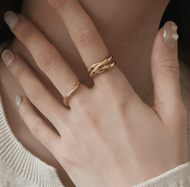 실버925 18K도금 워밍 은 반지