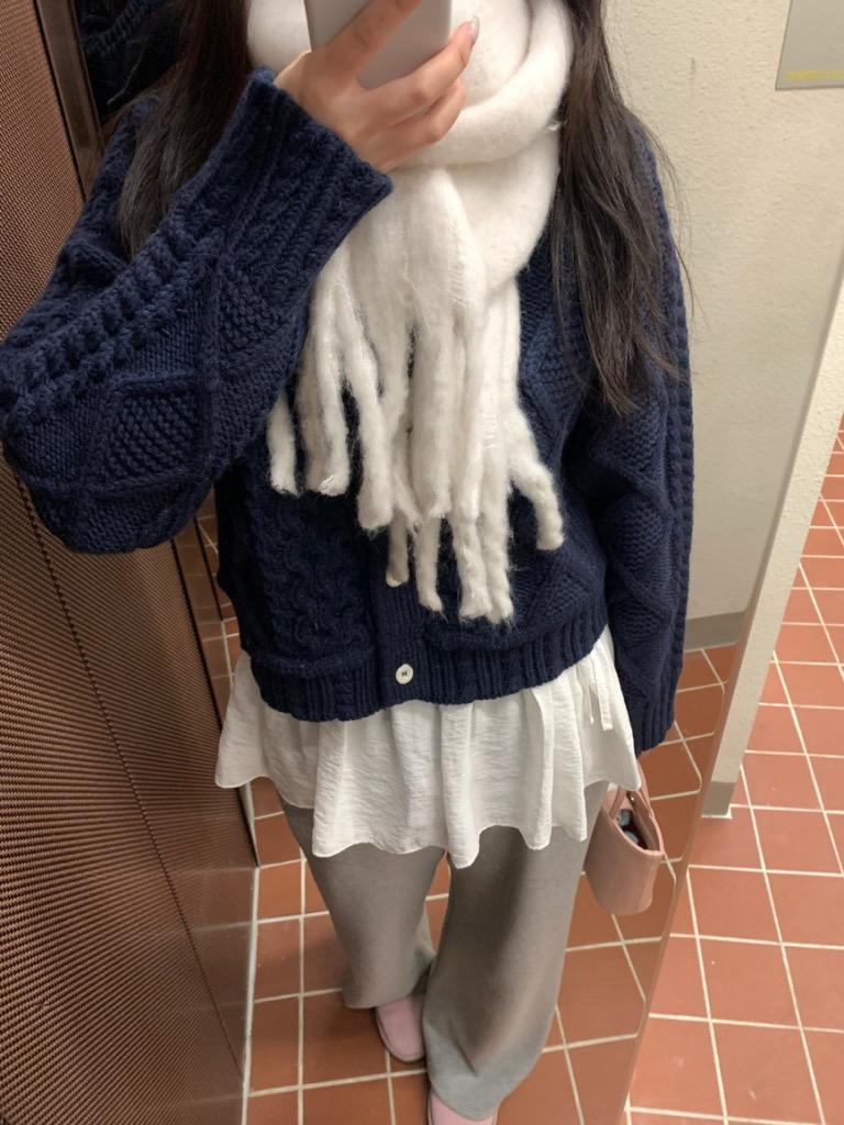 [프리마인] 코지 꽈배기 니트 울 가디건 3color