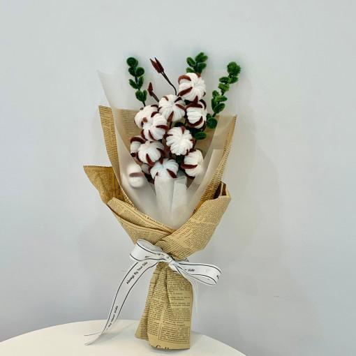 (또떠요DIY 동영상 제공) 목화 꽃다발 DIY 패키지 모루꽃다발 만들기 세트 모루공예