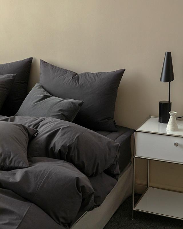 도즈 60수 고밀도순면 이불커버-차콜(SS/Q/K)