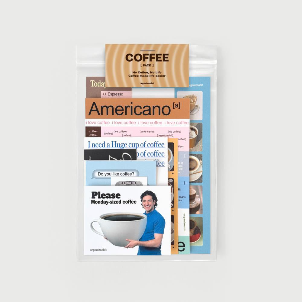 coffee pack 커피 카페 드링크 음료 다꾸 팬시 스티커 스티커팩