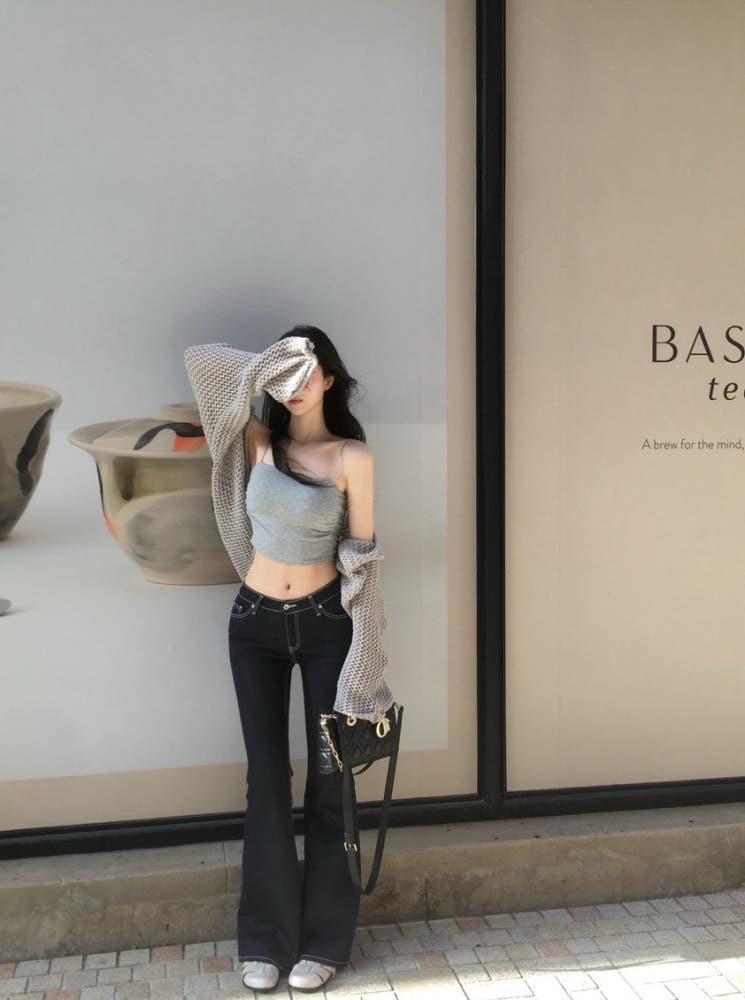 스티치 로우 데님