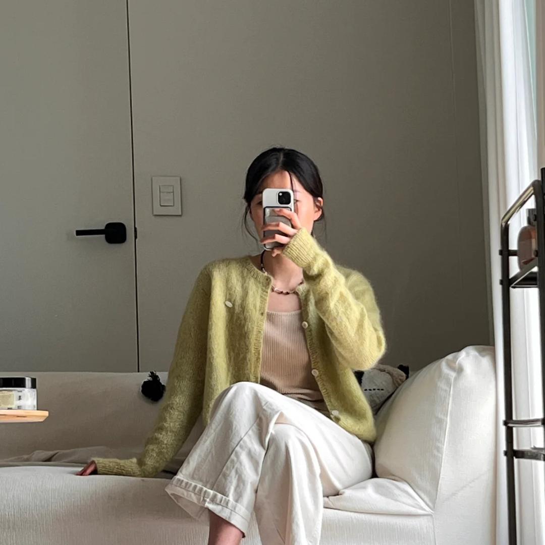 밴쿠버 가디건 (피그먼트울, 멀버리 실크 모헤어)