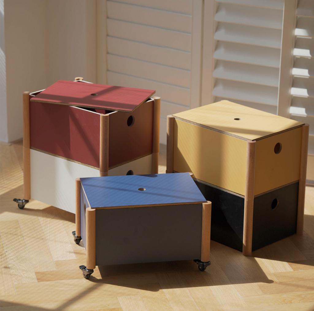 지니스홈 우드 트롤리 스토리지 모듈 쌓기 수납 서랍장