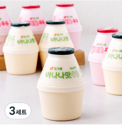 빙그레 바나나맛우유 240ml x 4개입 + 딸기맛 우유 240ml x 4개입 세트, 1세트 - 우유 | 쿠팡