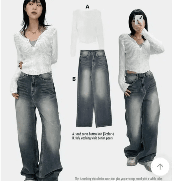 아쿠비클럽 워싱 데님팬츠 (M사이즈)