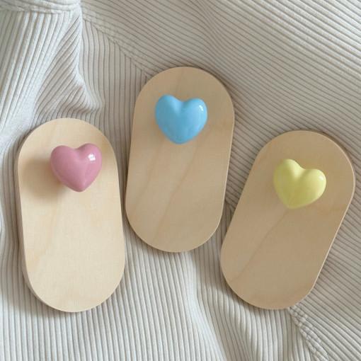 세라믹 하트 우드랙 (1구 세로형), 코트랙 미니 행거 현관마스크걸이 냉장고자석