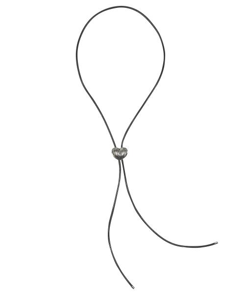 HEART LEATHER NECKLACE(BLACK)