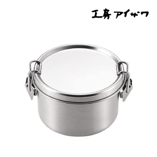 아이자와공방 반찬통 밀폐용기 원형 18-8 스테인레스 S/M/L