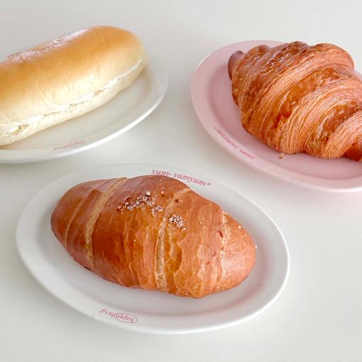 얌얌얌 레터링디저트접시 핑크접시 신혼그릇