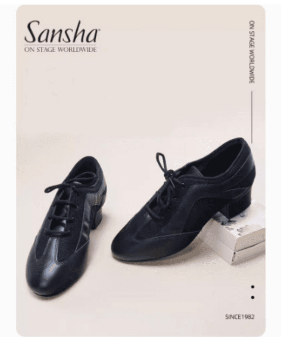 Sansha 산샤 소가죽 미디엄힐 끈구두 라인댄스화202406 [BR162344]