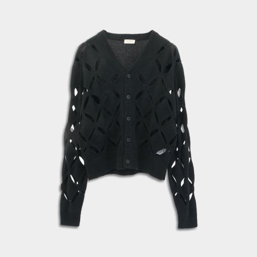 스테판쿡 슬래쉬 가디건 Slashed cardigan SCAW22KN01-BLACK