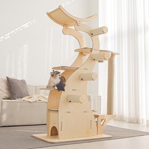 모넬로 고양이 대형 뚱냥이 원목 캣타워 다이노 캣폴 세트 GO23113