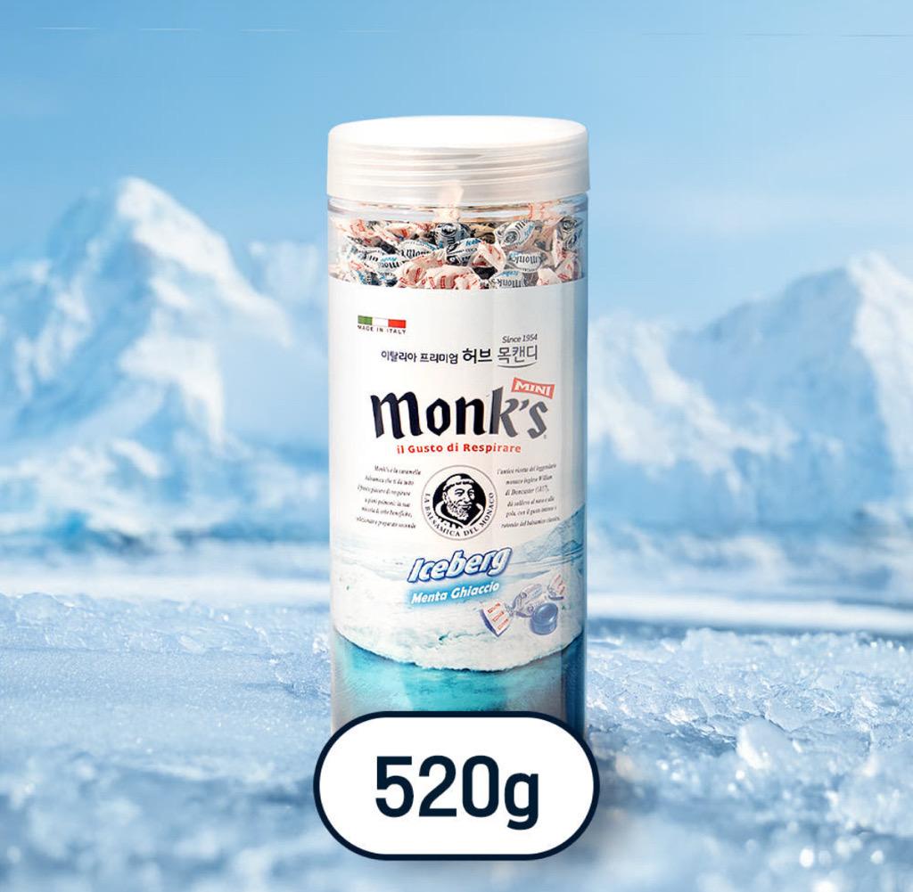 몽스 아이스버그 캔디 이탈리아 민트 목캔디 박하사탕 520g, 1개