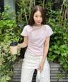 RIBBON CUTOUT T-SHIRT (LIGHT PINK)