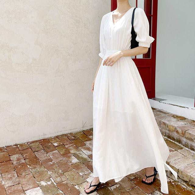 무드V넥밴딩맥시원피스(23차 재입고)