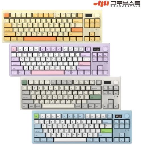 엠스톤 그루브스톤 GS85 저소음 하늬축 40g 표준윤활 유무선 LED 텐키리스 키보드