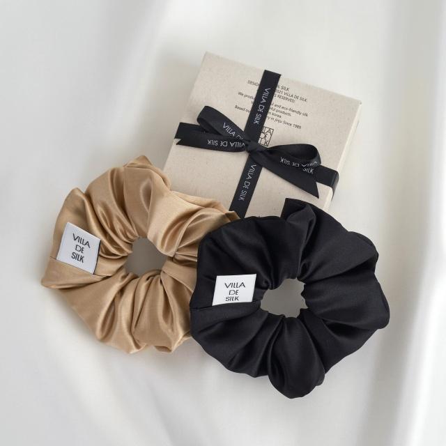 빌라드실크 High density 100 silk scrunchie 실크 스크런치