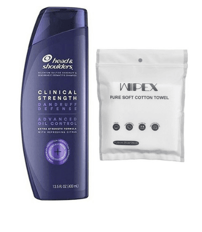 헤드앤숄더 클리니컬 스트렝스 댄드러프 디펜스 어드밴스드 오일 컨트롤 샴푸 + wipex 퓨어 소프트 코튼 타월 6개입 - 샴푸 | 쿠팡