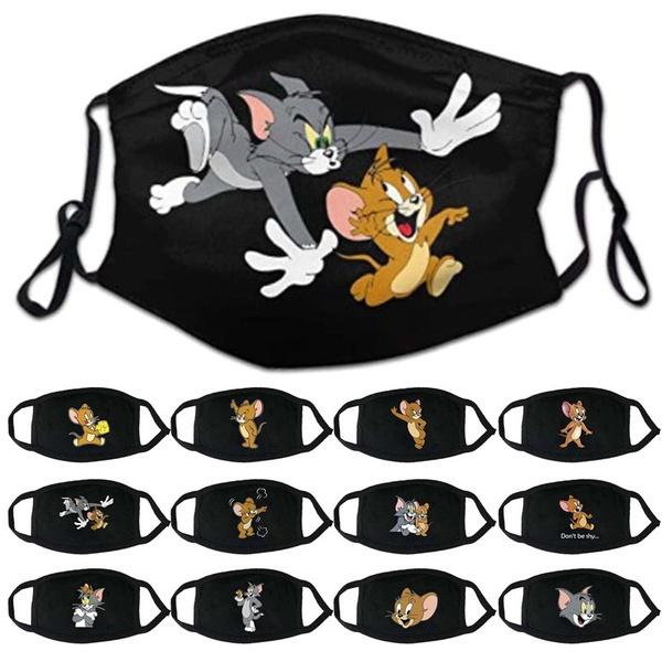톰과 제리 마스크, 톰과 제리 만화 마스크, 톰과 제리 얼굴 마스크, 귀여운 만화 인쇄 인쇄 얼굴 마스크