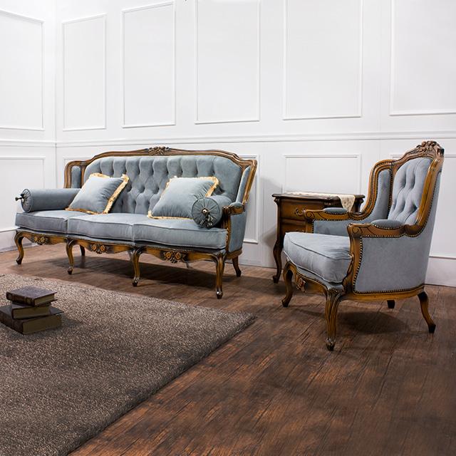 모레나 프렌치 3인용 패브릭 엔틱 쇼파