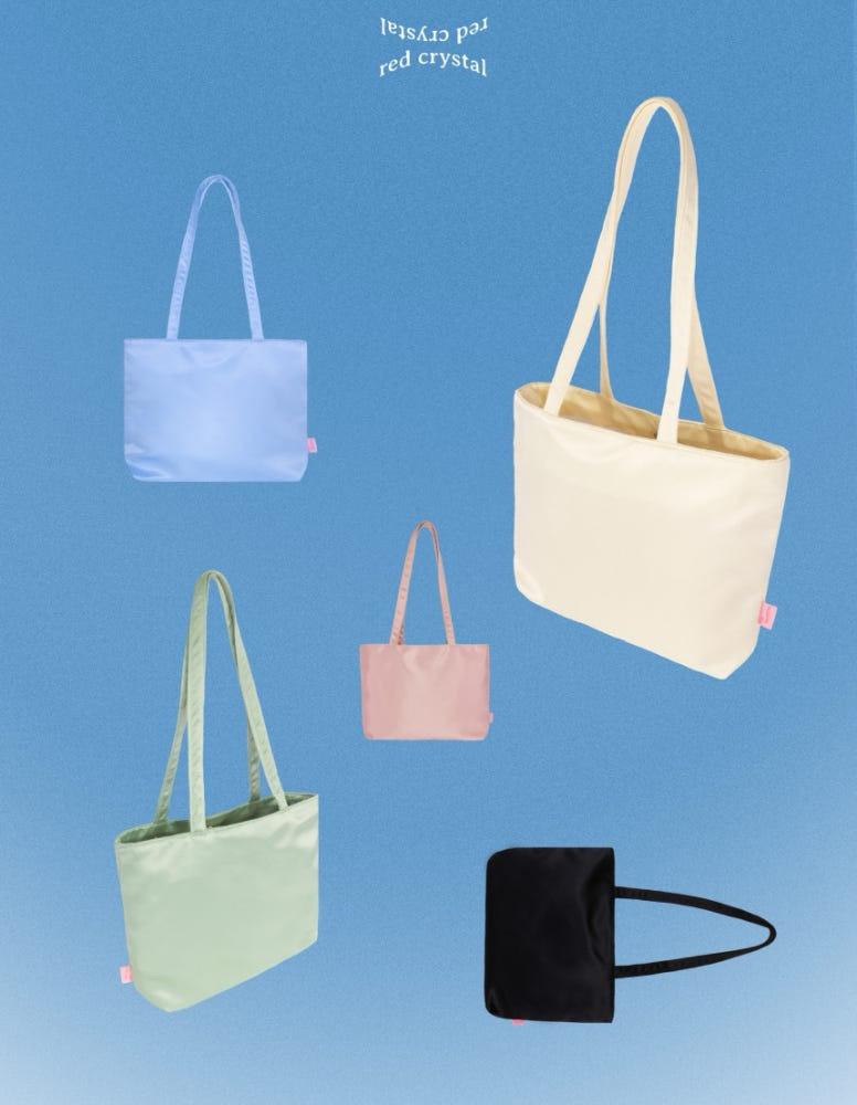 쉘리백 5컬러 숄더백 토트백 노트북가방 가벼운가방 모던 레드크리스탈