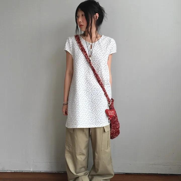 플라워 코튼 캡소매 미니 원피스