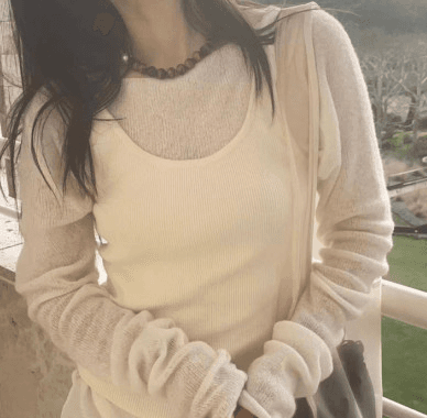 vasil 바질 켈리 니트 라운드 시스루 롱 여리핏 레이어드니트 3col