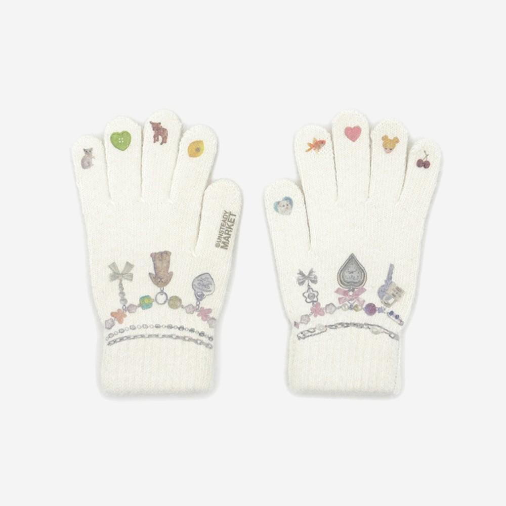 Unsteady Market Nail Bracelet Angora Wool Gloves