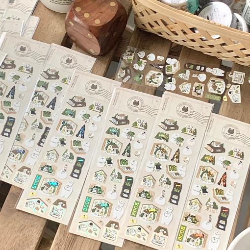 [mewmewbeam] vintage sticker - Book house