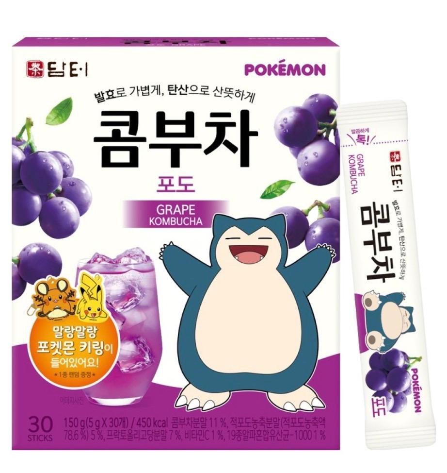 담터 포켓몬 콤부차 포도, 5g, 30개입, 1개