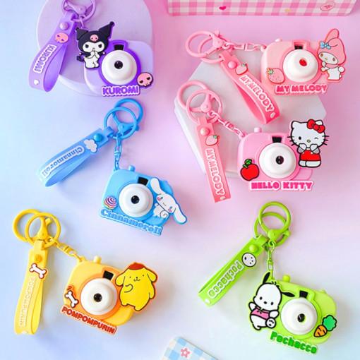 산리오 빔 카메라 키링 시나모롤 쿠로미 마이멜로디 포차코 헬로키티 폼폼푸린 Ver2