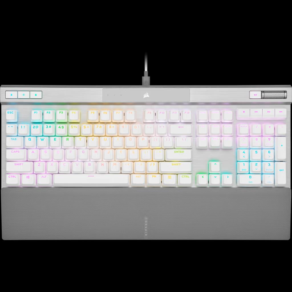 K70 PRO RGB Optical-Mechanical Gaming Keyboard with PBT DOUBLE SHOT PRO Keycaps — White