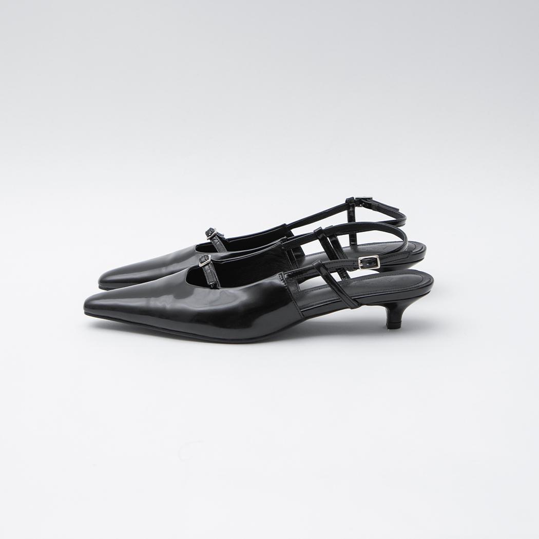 (SH-3430)PETTI BUCKLE LEATHER SLINGBACK