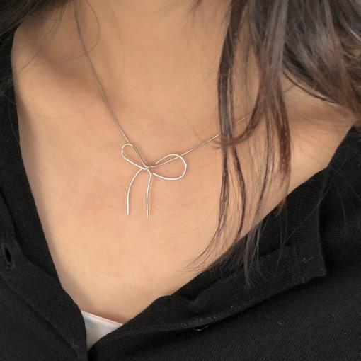 라인 리본 뱀줄 써지컬 목걸이 데일리목걸이