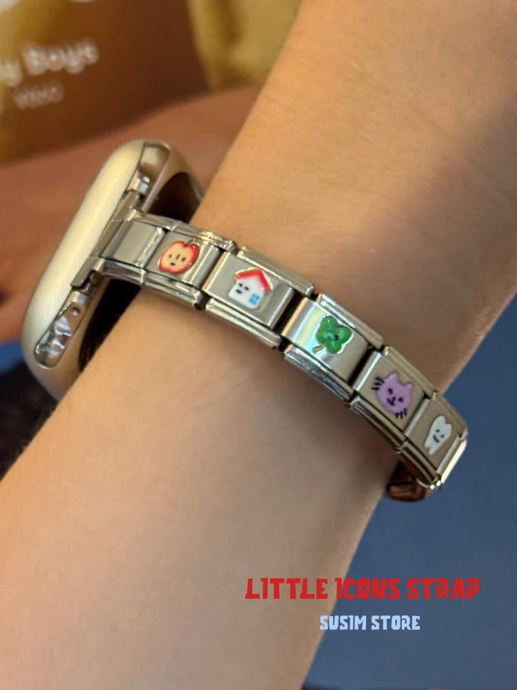 수심 Little Icons Strap 리틀 아이콘 애플워치 스트랩 키치 케이스 줄 메탈